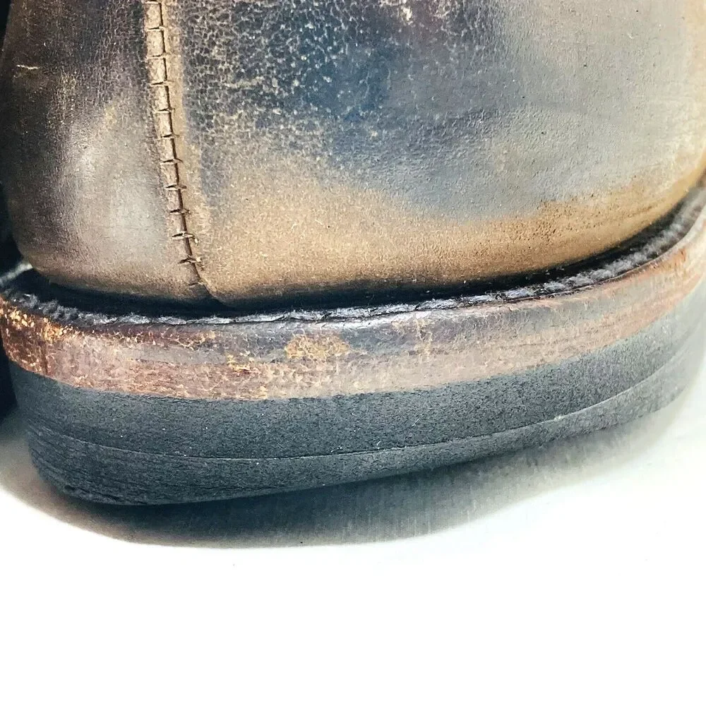 Cole Haan Country Shoes Nubuck Leather Cap Toe 10.5 Distressed Lace Brown